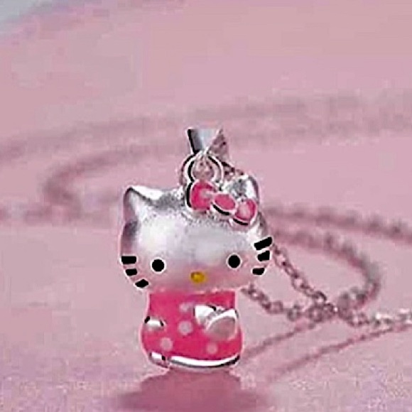 Hello Kitty Sterling Silver Charm Pendant Necklace - Picture 3 of 9